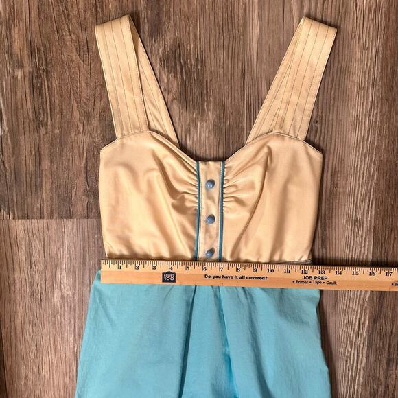 Designer Roberta Oaks Women's Knee Length Sun Dress M Teal and Cream
‎ Hawaiian - Picture 8 of 10